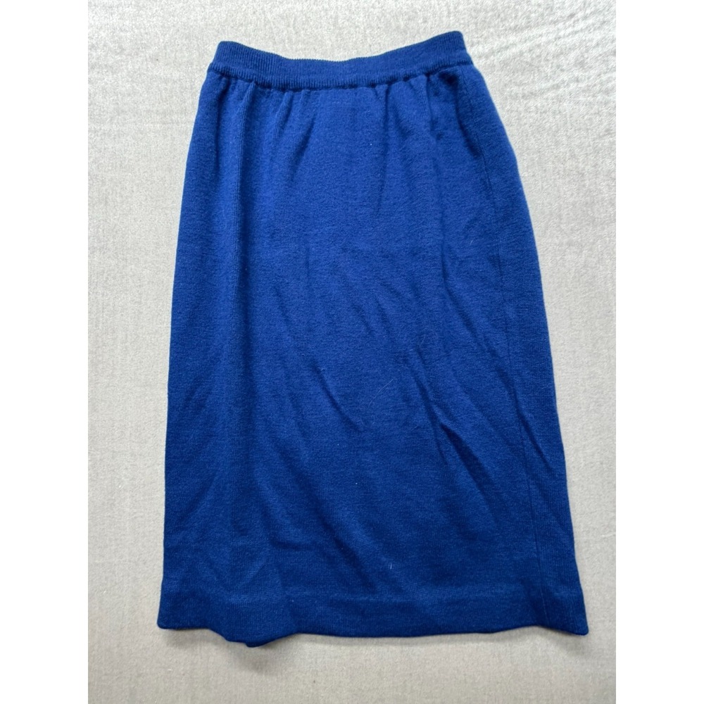Vintage Liz Claiborne Lambs Wool Skirt Blue Size Small